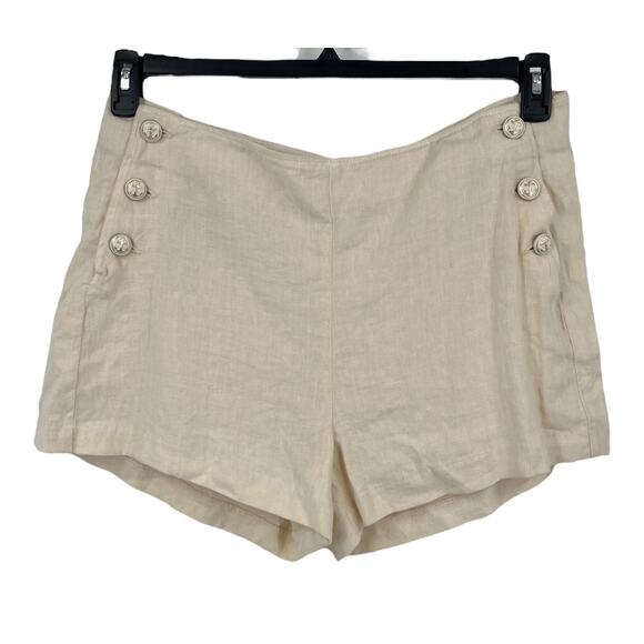 L'Agence shorts Jude high rise sailor linen beige size 32 - Picture 2 of 7
